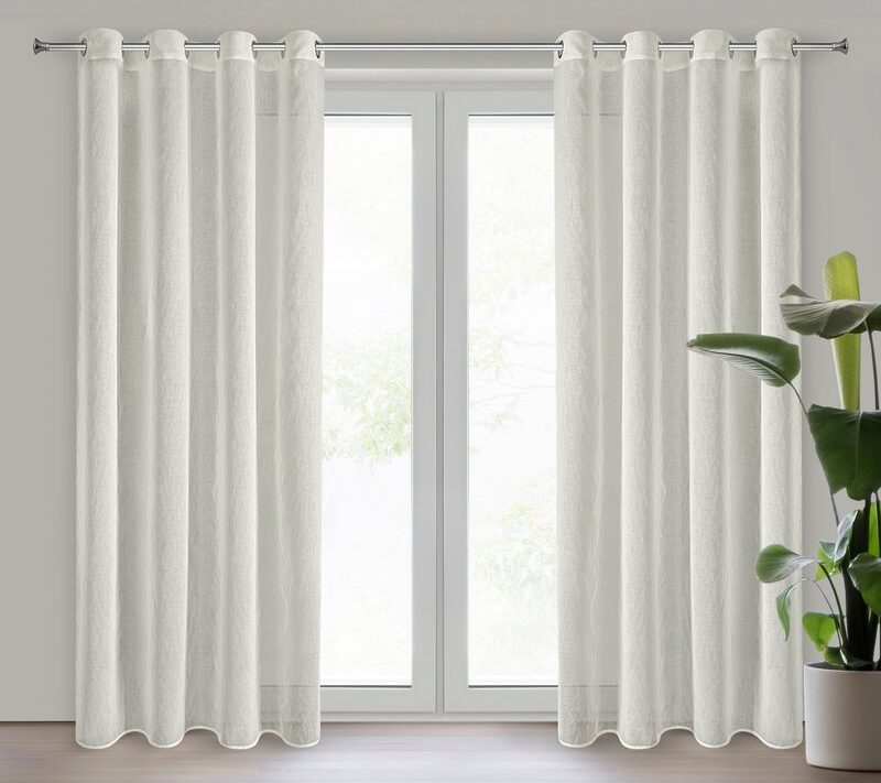 Firana gotowa Aurea naturalna 140 X 250 cm – z domieszką lnu