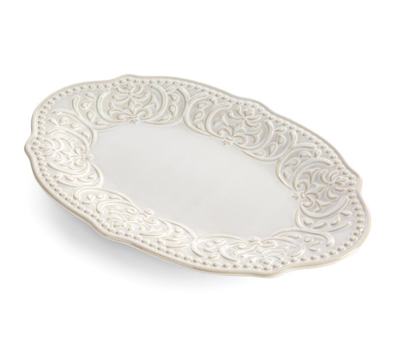Patera ceramiczna Venus kremowa 31 X 20 X 3 CM – z delikatnym reliefem