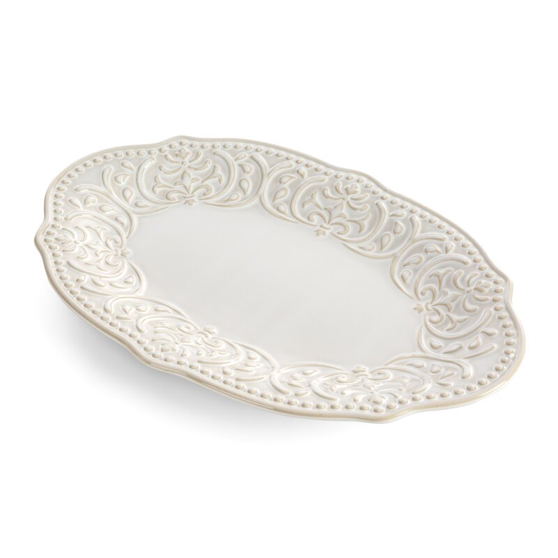 Patera ceramiczna Venus kremowa 31 X 20 X 3 CM – z delikatnym reliefem