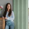 Zasłona gotowa Linda zielona 140 X 250 CM – naturalny splot