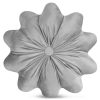 Poszewka welwetowa Flores srebrna Ø 40 cm – miękka i przytulna
