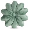 Poduszka dekoracyjna welwetowa Flores szałwiowa Ø 40 cm – miękka w dotyku