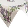 Obrus gobelinowy z motywem bzów naturalny 100X100 – wiosenny akcent do jadalni