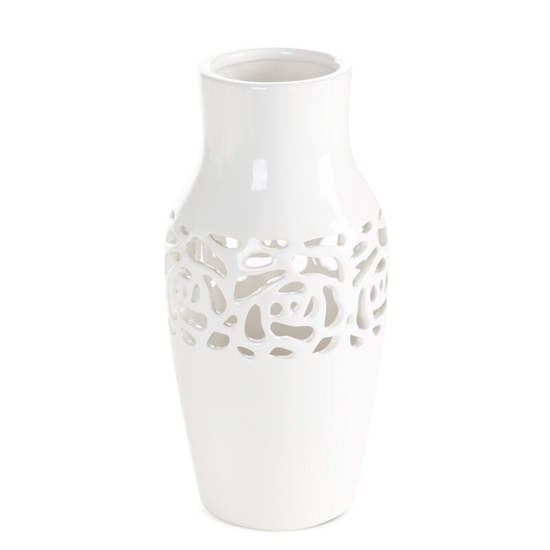 Wazon ceramiczny CELIA kremowy O 12 X 25 CM – na suszone kwiaty