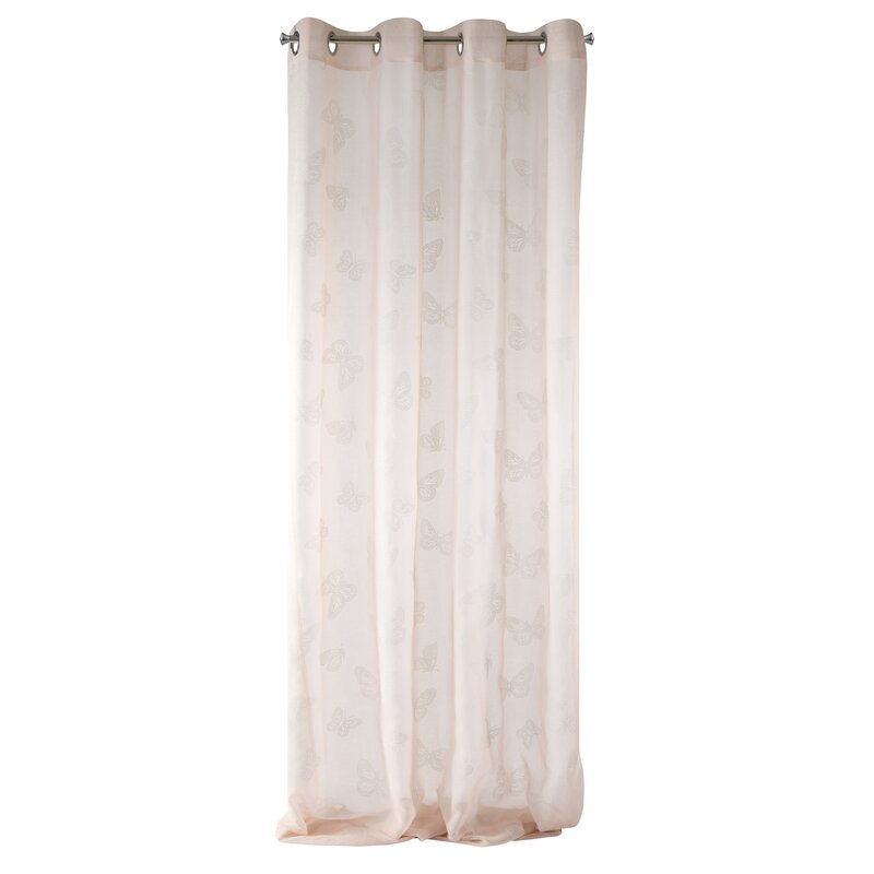 Zasłona gotowa D91 MARIPOS różowa 140 X 250 CM – z motywem motyli