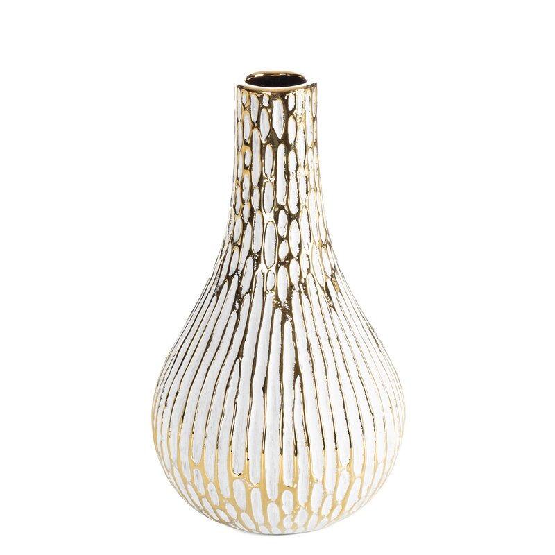 Wazon ceramiczny Andrea biały O 14 X 25 CM – do nowoczesnych wnętrz