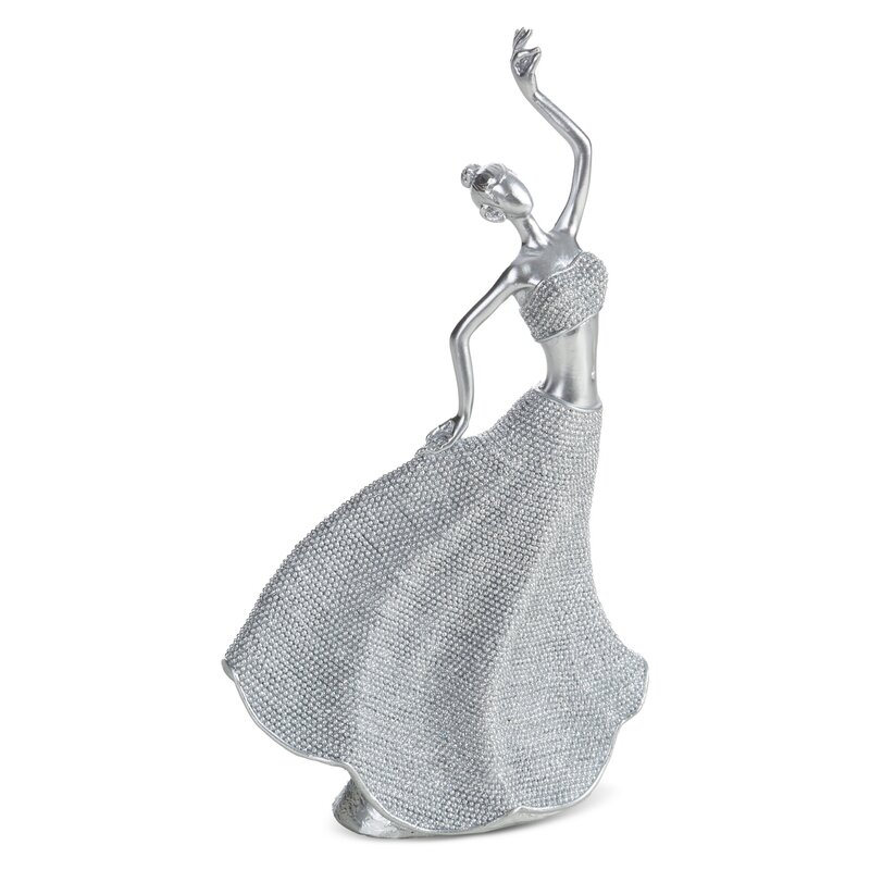 Figurka ceramiczna Eldo srebrna 14 X 7 X 26 cm – dodaje blasku wnętrzu