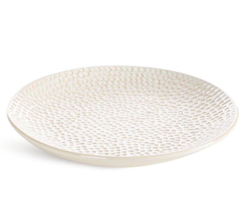 Patera ceramiczna dekoracyjna Alexa kremowa O 30 x 4 cm – na stylowe aranżacje