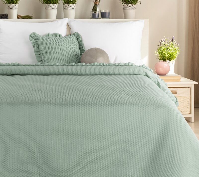 Narzuta D91 Falbanka szałwiowa 210 X 170 CM – miękka microfibra