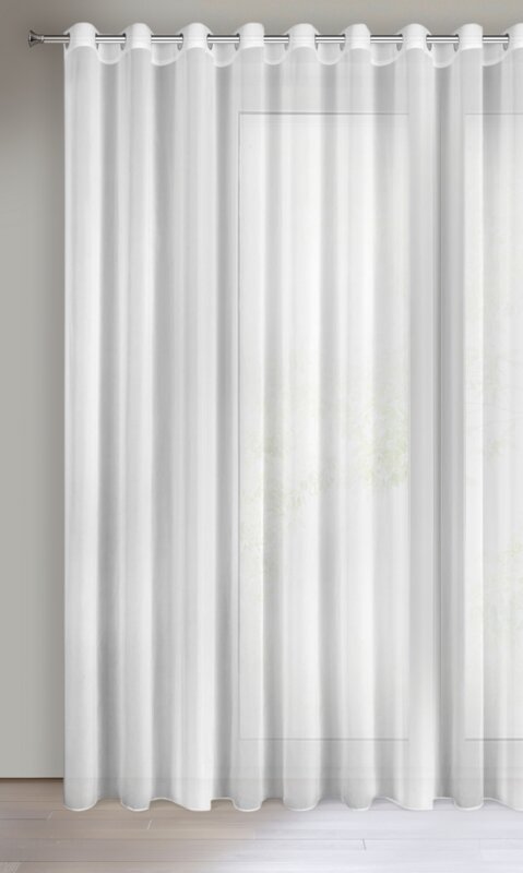 Firana gotowa szyfonowa Dalia biała 350 X 250 CM – gładka i lekka