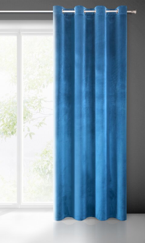 Zasłona gotowa Samanta granatowa 140 X 250 cm – welwetowa i miękka