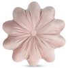 Poszewka dekoracyjna Flores 5 pudrowa Ø 40 cm – welwetowa w kształcie kwiatu