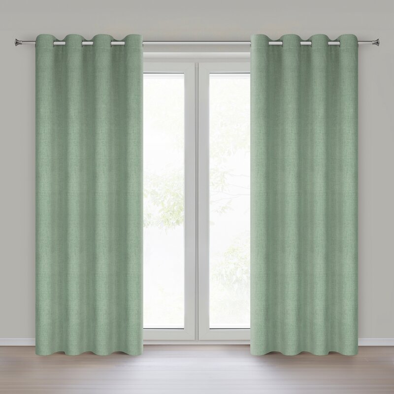 Zasłona gotowa Linda zielona 140 X 250 CM – naturalny splot