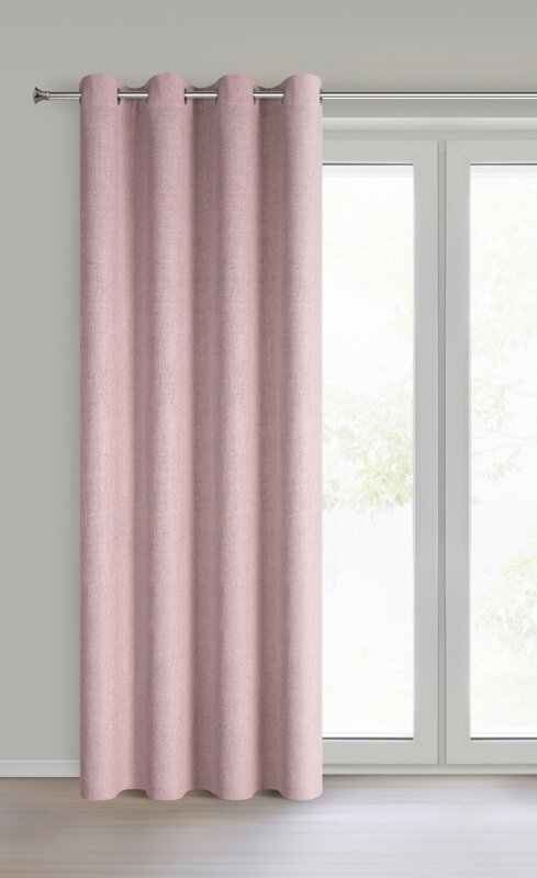 Zasłona gotowa Linda różowa 140 X 250 CM – o naturalnym splocie