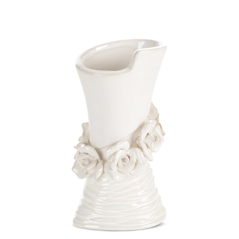 Wazon ceramiczny Eliana (01) kremowy 10 X 8 X 19 cm – na kwiaty i susze