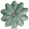 Poszewka welwetowa Flores niebieska Ø 40 cm – kwiatowy kształt