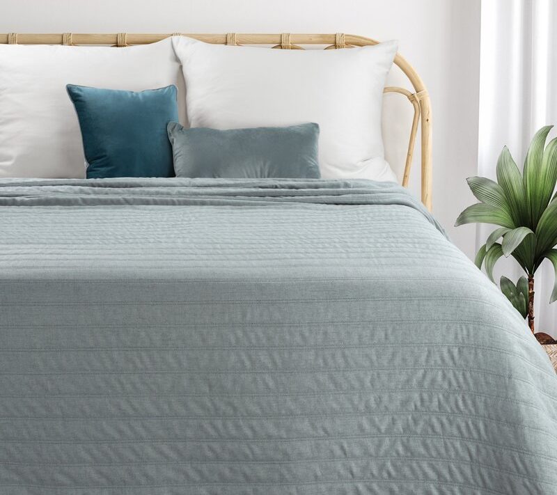 Narzuta Selen szałwiowa 240 X 220 cm – imitacja lnu