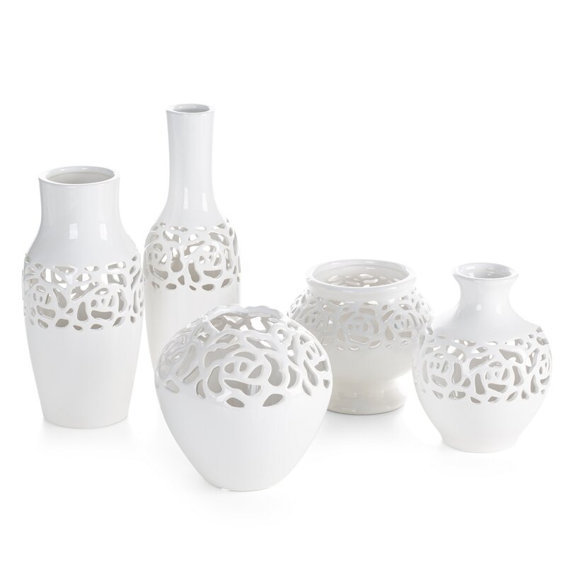 Wazon ceramiczny CELIA kremowy O 12 X 25 CM – na suszone kwiaty