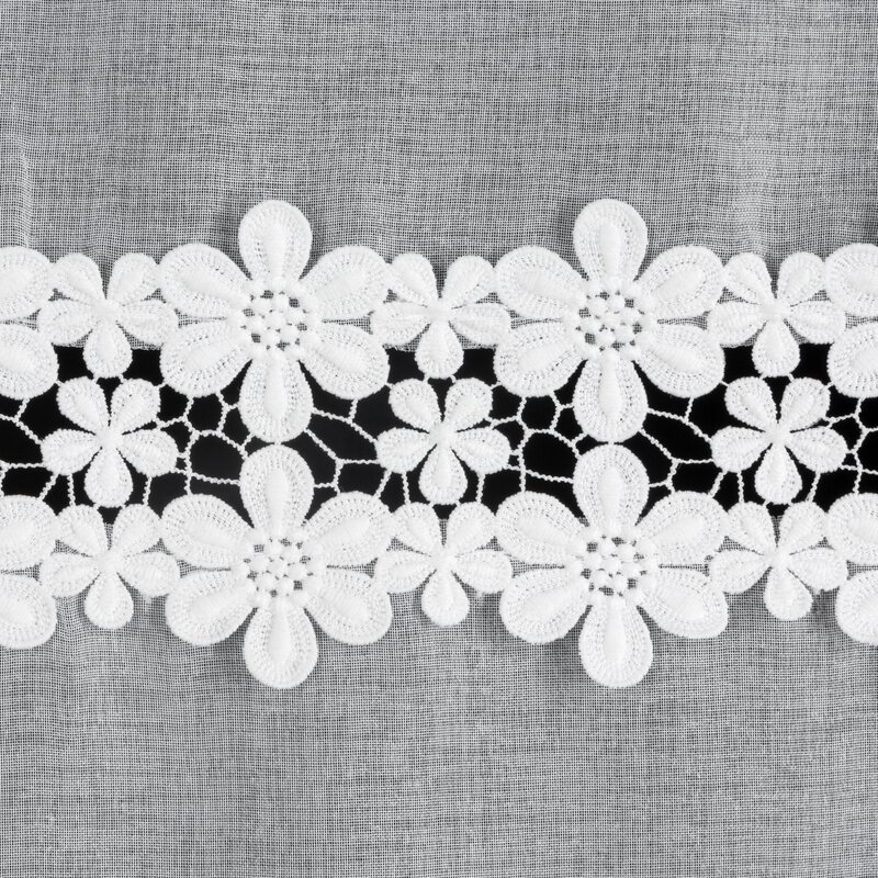 Firana gotowa Kaja biała 140 X 250 cm – zdobiona obszywką