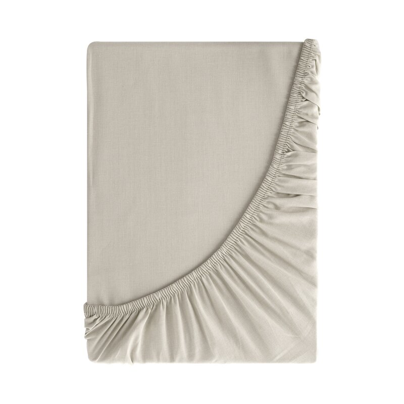 Prześcieradło z gumką Basic beżowe 180 X 200 X 30 CM – miękkie i oddychające