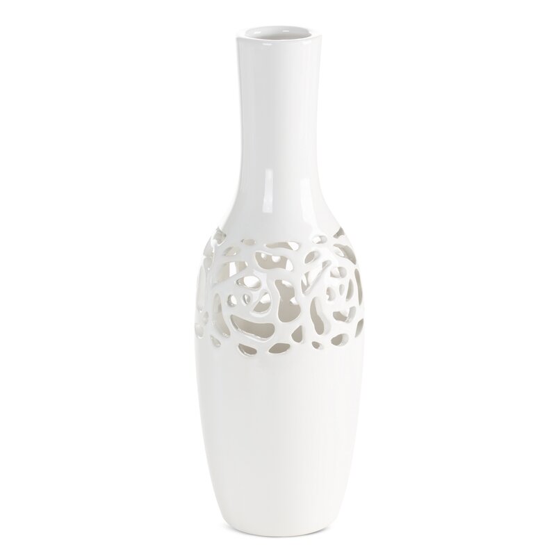 Wazon ceramiczny Celia kremowy O 10 X 30 CM – do salonu i sypialni