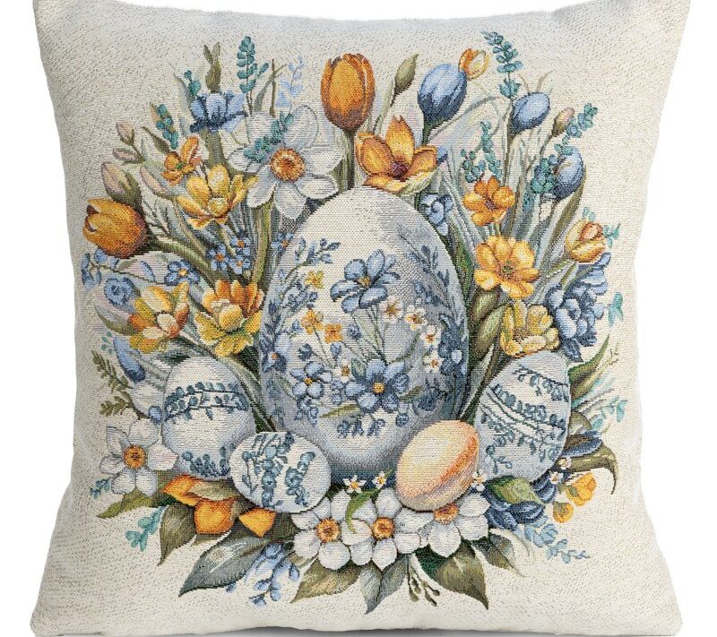 Poszewka gobelinowa wielkanocna naturalna 45X45 – ożywi wnętrze
