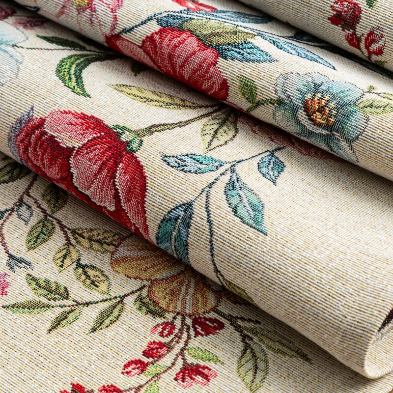 Obrus gobelinowy kwiatowy wzór naturalny 45X140 – elegancka dekoracja