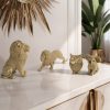 Figurka ceramiczna Lew ELDO złota 15 X 9 X 18 CM – doda blasku wnętrzu