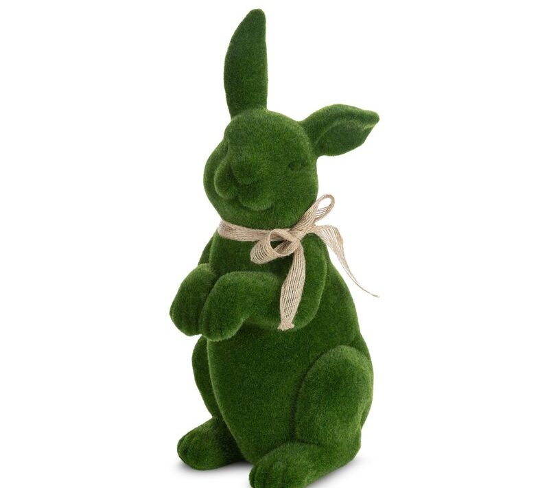 Figurka zajączka wielkanocnego zielona 15X18X35 – naturalny akcent