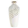 Wazon ceramiczny Estela (03) biały 15 X 15 X 33 CM – ze złotymi zdobieniami