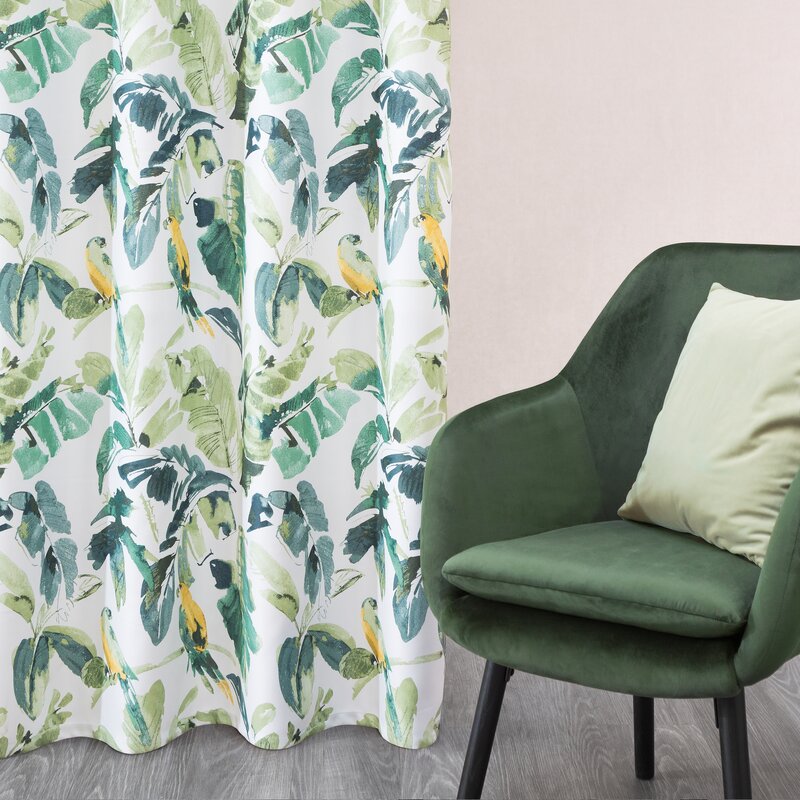 Zasłona gotowa D91 Flore brązowa 140 X 250 cm – zapewniająca półmrok