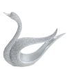 Figurka ceramiczna ELDO srebrna 18 X 6 X 15 CM – w kształcie łabędzia