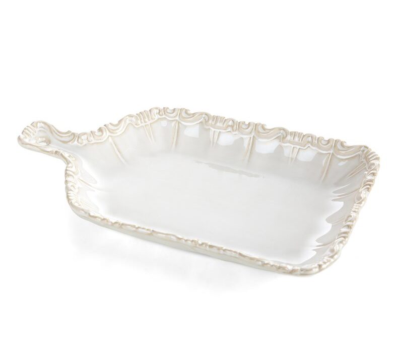 Patera dekoracyjna Arleta kremowa 26 X 14 X 3 CM – na dekoracje i przekąski