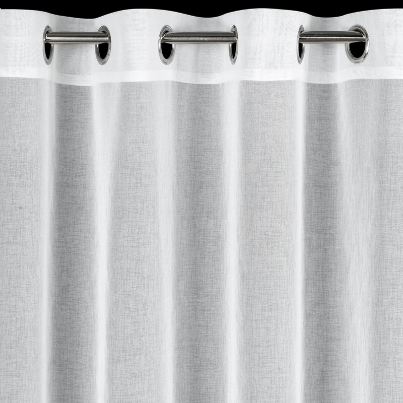 Firana gotowa Kaja biała 350 X 145 cm – z ozdobną obszywką