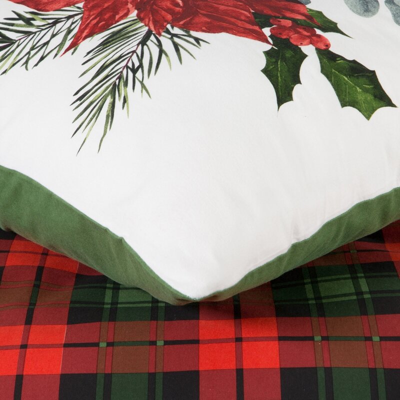 Pościel flanelowa świąteczna Karmen ciemnozielona 220X200 – 100% bawełna