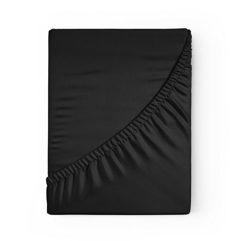 Prześcieradło z gumką Basic czarne 220 X 200 X 30 CM – stabilne dopasowanie