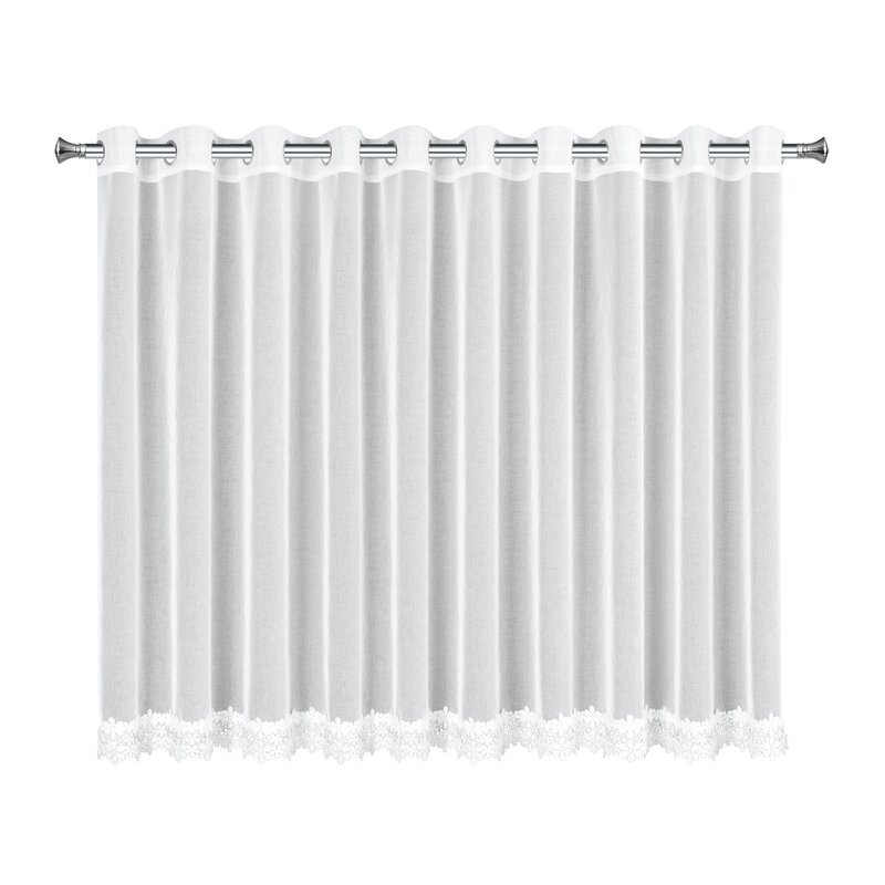 Firana gotowa Kaja biała 350 X 145 cm – z ozdobną obszywką