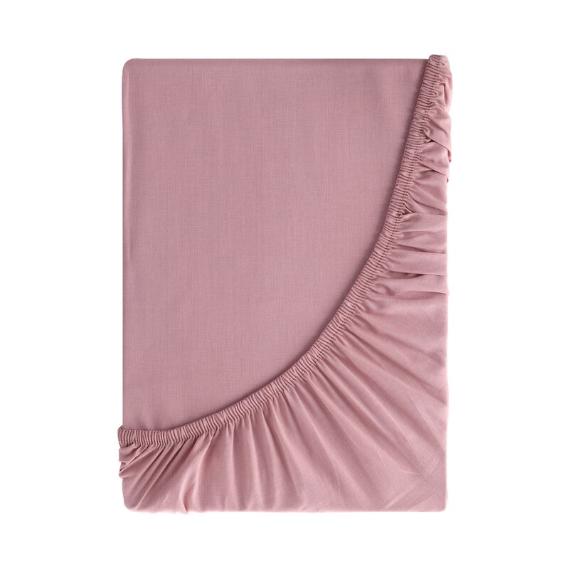 Prześcieradło z gumką Basic pudrowy róż 220 X 200 X 30 CM – stabilne dopasowanie