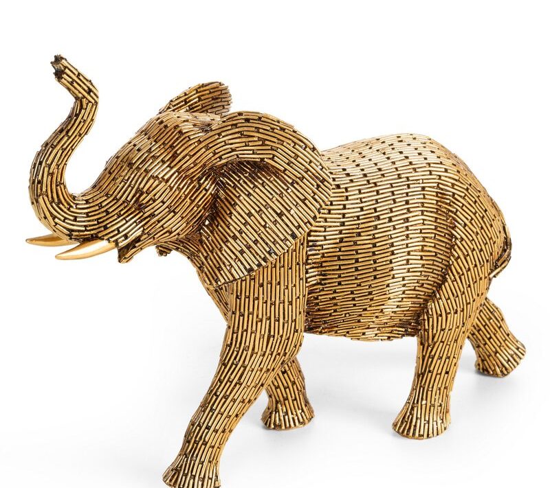 Figurka ceramiczna Zuri złota 34 X 8 X 12 CM – z egzotycznym akcentem