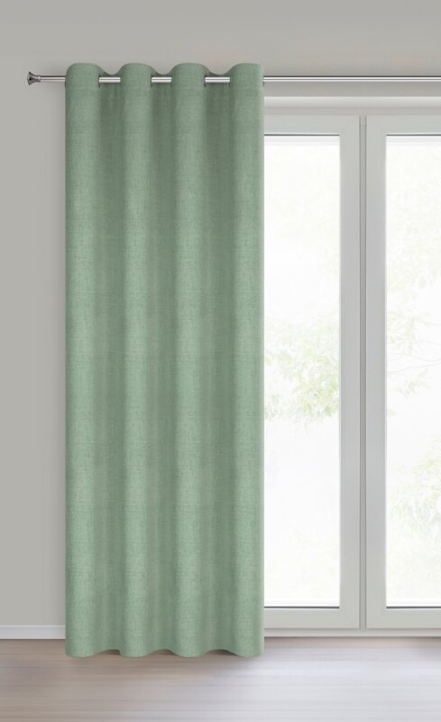 Zasłona gotowa Linda zielona 140 X 250 CM – naturalny splot