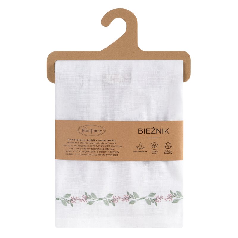 Bieżnik Lily biały 40 X 140 CM – doda subtelnej elegancji