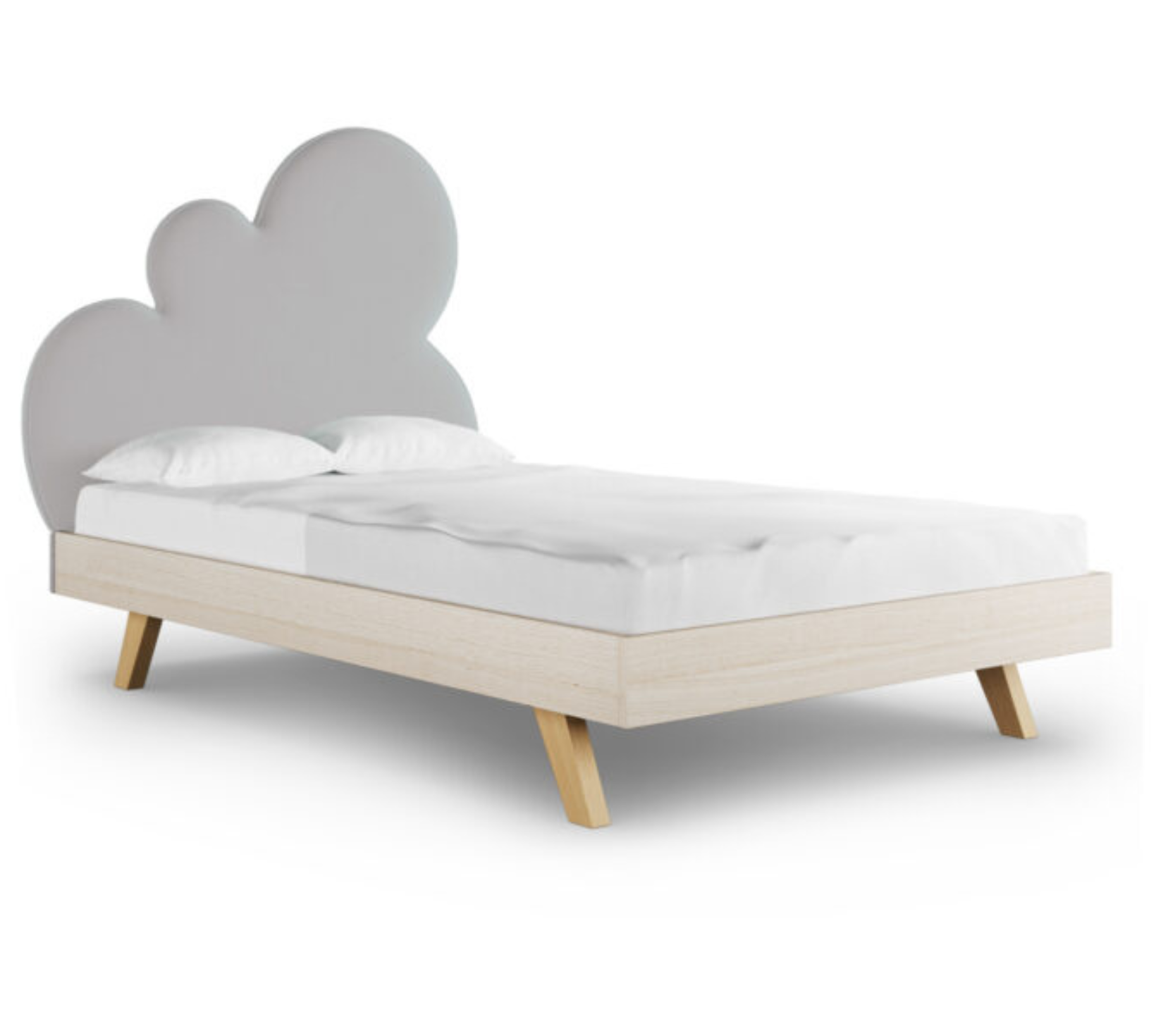 Rosnące Łóżko Dziecięce Chmurka Cloud Legs Basic - Przypodłogowe z Zagłówkiem Chmurką