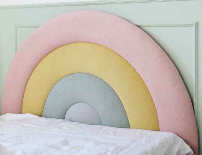 Łóżko Dziecięce Tęcza Double Bed - Podwójne Łóżko Tapicerowane Z Wysuwaną Szufladą Spania