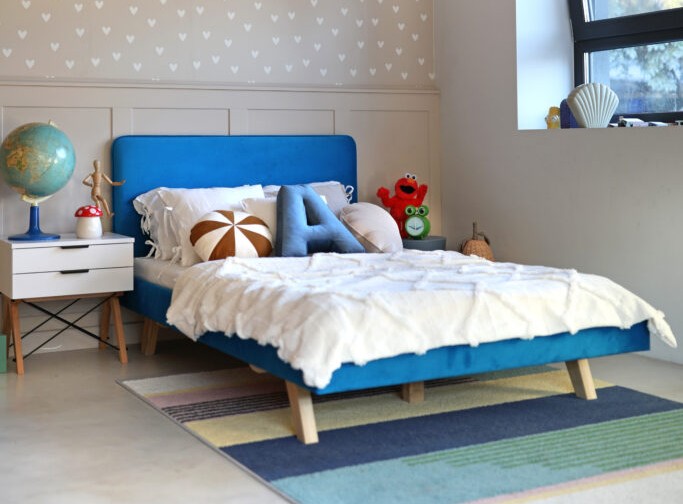 Łóżko Tapicerowane Rosnące Dziecięce Redu Kids Legs Texti