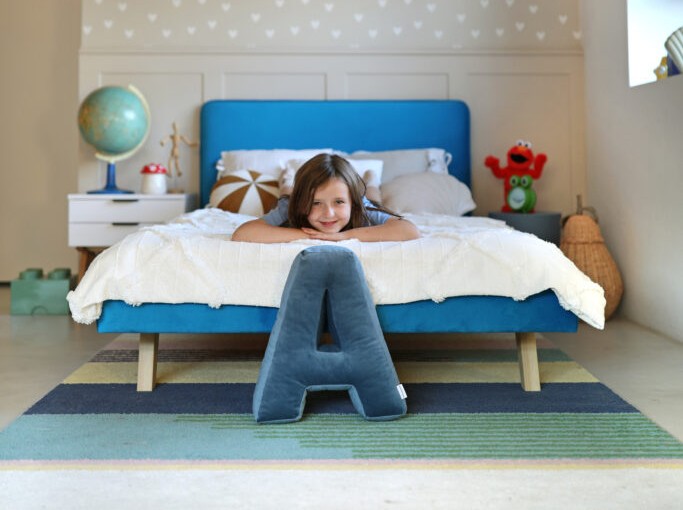 Łóżko Tapicerowane Rosnące Dziecięce Redu Kids Legs Texti