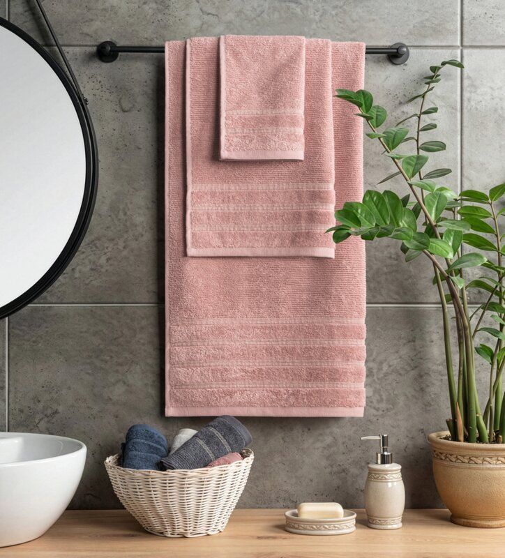 Ręcznik Amira pudrowy 50 X 90 CM – delikatny dla skóry