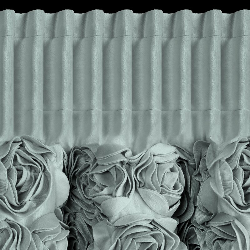 Zasłona gotowa Roses 13 na taśmie miętowa 140 X 270 cm – łatwa w montażu