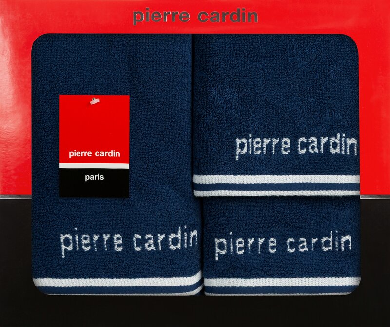 Komplet ręczników 3 sztuki Pierre Cardin Rocco granatowy 30x50 cm, 50x90 cm, 70x140 cm – mięsiste i chłonne