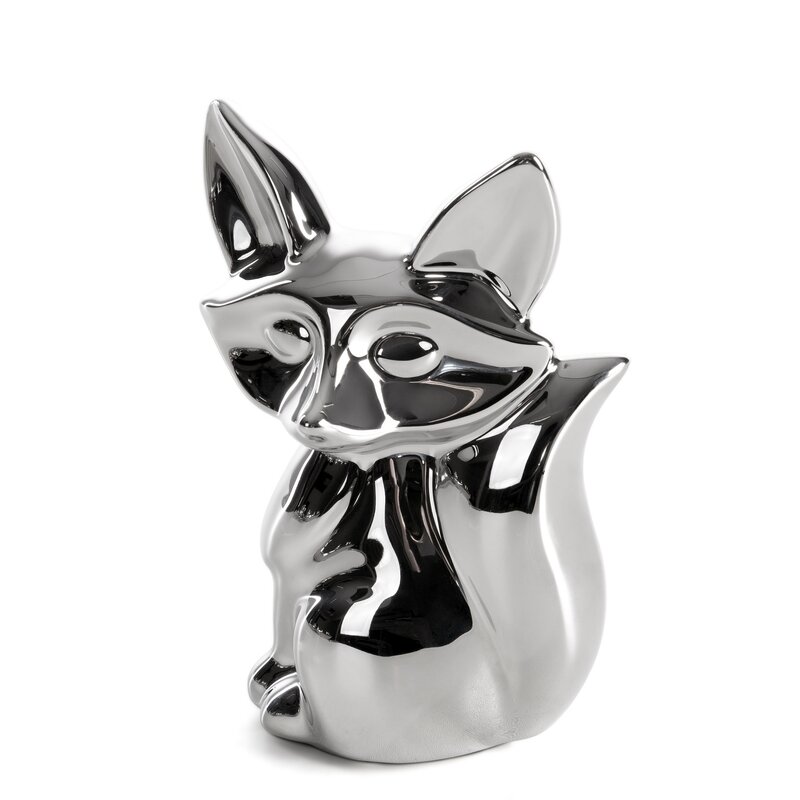 Figurka ceramiczna Fabio (02) srebrna 10 X 8 X 15 CM – na komodę i półkę