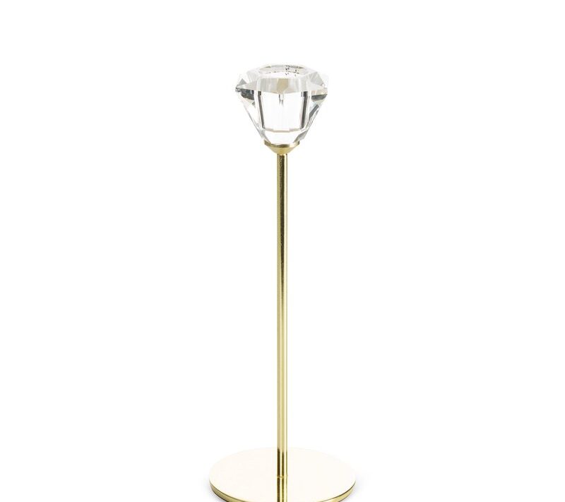 Świecznik ceramiczny Salma transparentny O 8 X 23 cm – pięknie rozprasza światło